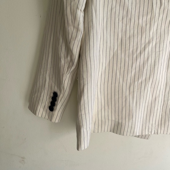 NWT! MADEWELL Relaxed Blazer in Pinstripe Linen Blend Size 6 - Picture 9 of 9